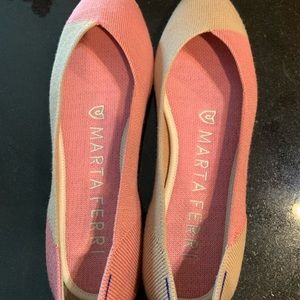 Rothy’s Marta Ferri Rose Camel flats